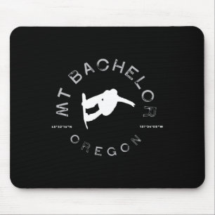 Mount Bachelor Oregon Graphic Vintage Snowboarding Mouse Pad