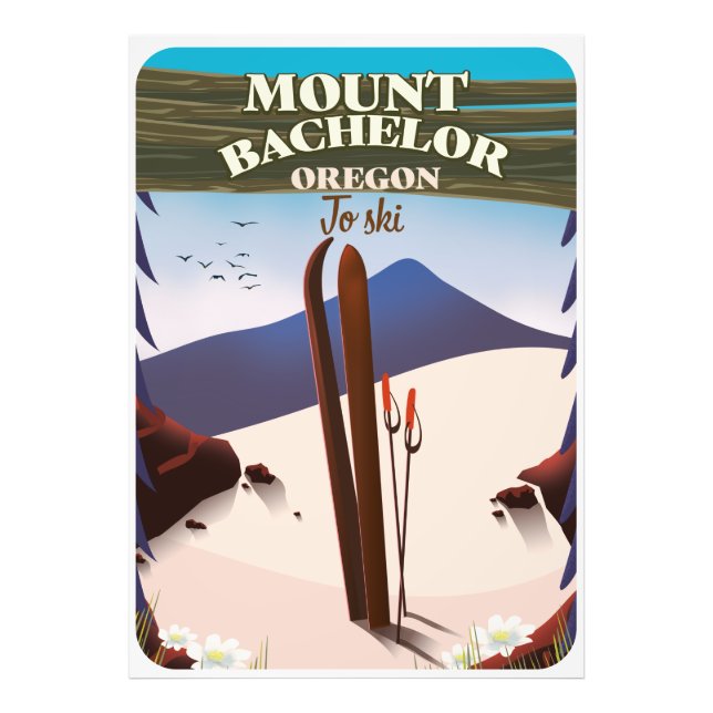 Mount Bachelor Oregon Ski travel poster (Front)