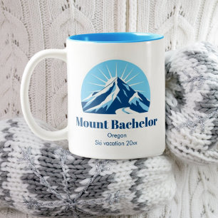 Mount Bachelor Oregon usa ski resort café Two-Tone Coffee Mug
