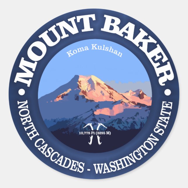 Mount Baker Classic Round Sticker (Front)