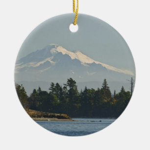Mount Baker dominates landscape Ceramic Tree Decoration