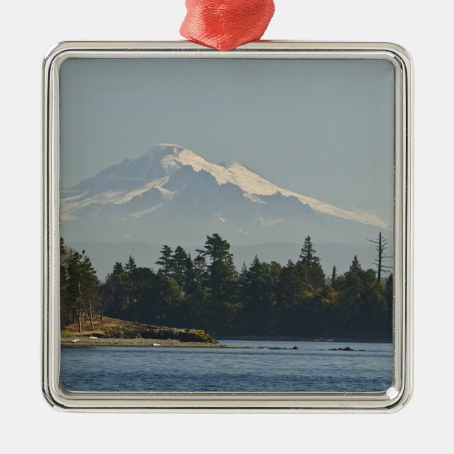 Mount Baker dominates landscape Metal Tree Decoration (Front)