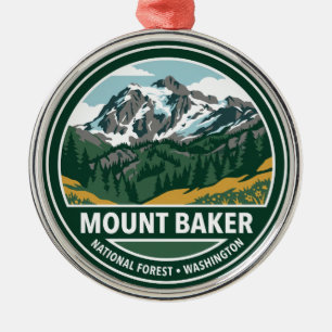 Mount Baker National Forest Washington Metal Tree Decoration