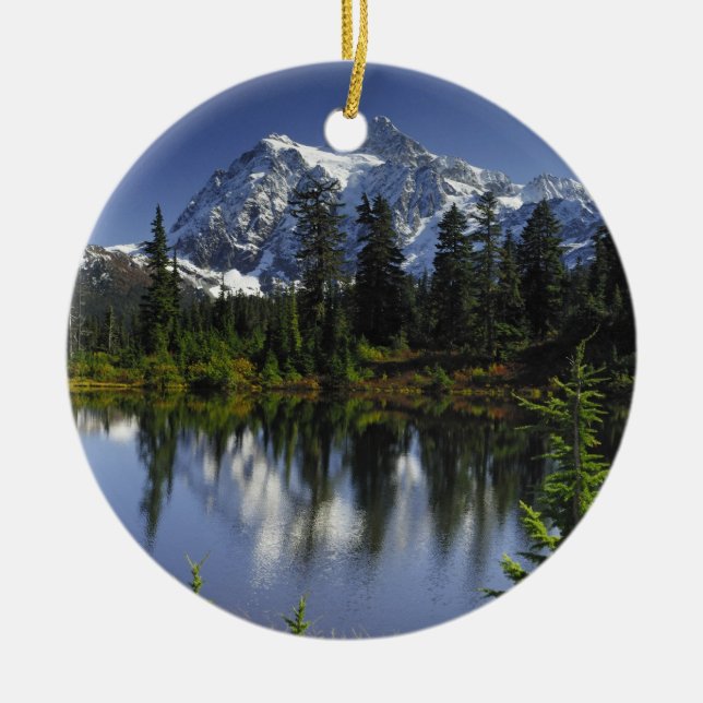 Mount Baker-Snoqualmie National Forest Ceramic Tree Decoration (Front)