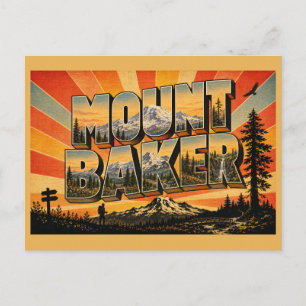 Mount Baker WA Volcano Old Growth Art Postcard