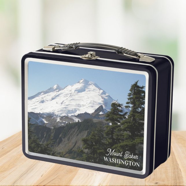 Mount Baker, Washington Landscape Metal Lunch Box (In Situ)