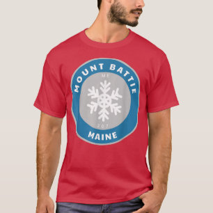Mount Battie Maine ME Winter Snow Snowflake Badge  T-Shirt