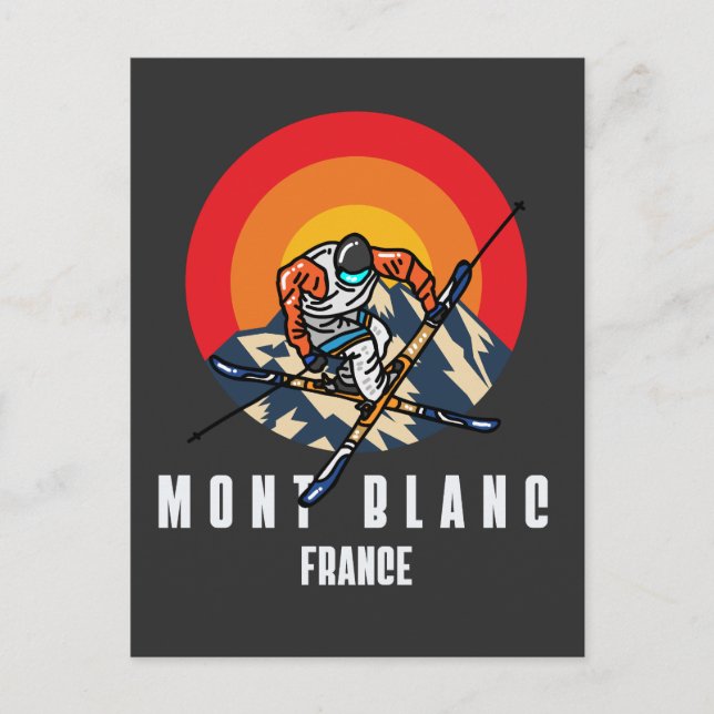 Mount Blanc Ski France  Postcard (Front)