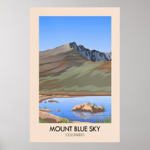 Mount Blue Sky Colorado USA Travel Poster