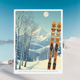 Mount Bohemia Michigan ski resort Postcard