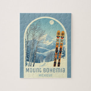 Mount Bohemia Michigan ski vacation game Jigsaw Puzzle