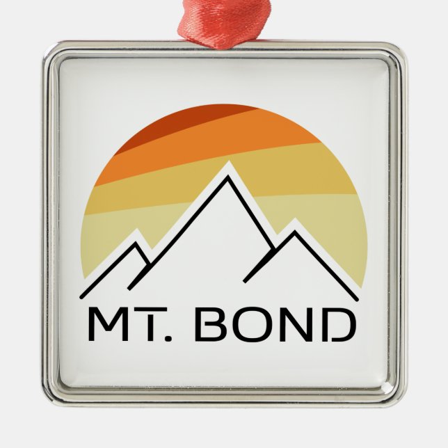 Mount Bond New Hampshire Retro Metal Tree Decoration (Front)