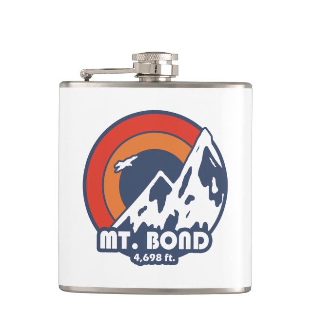Mount Bond New Hampshire Sun Eagle Hip Flask (Front)