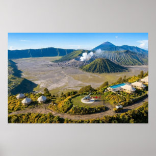 Mount Bromo Aerial Volcano Luxury Wall Art