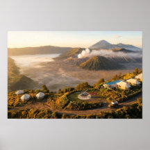 Mount Bromo Sunrise Aerial Volcano Luxury Wall Art