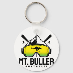 Mount buller australia ski retro skiing key ring