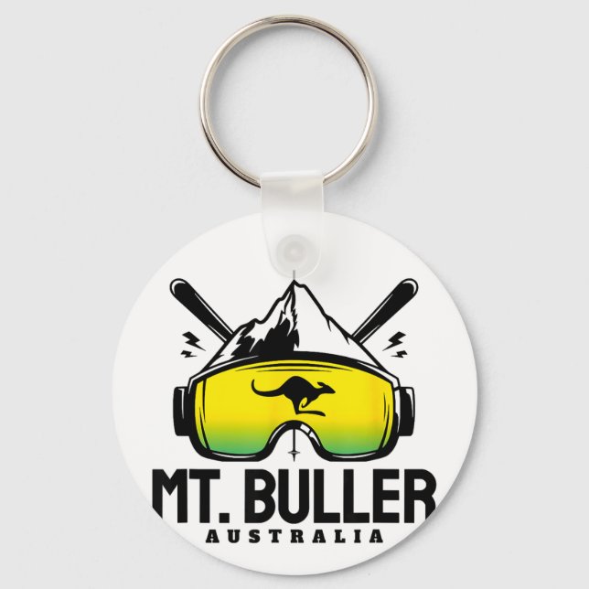 Mount buller australia ski retro skiing  key ring (Front)
