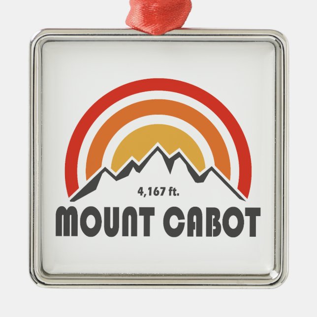 Mount Cabot New Hampshire Metal Tree Decoration (Front)