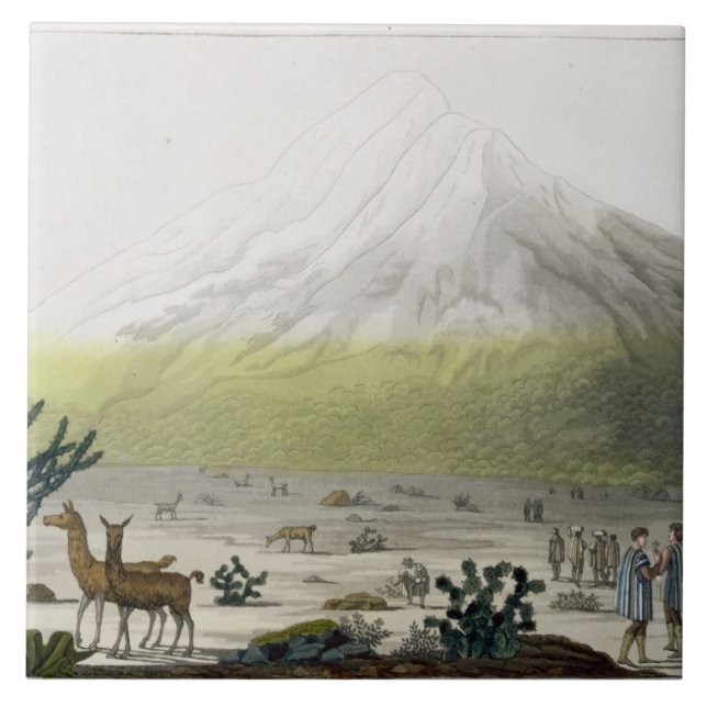 Mount Chimborazo, Ecuador, from 'Le Costume Ancien Tile (Front)