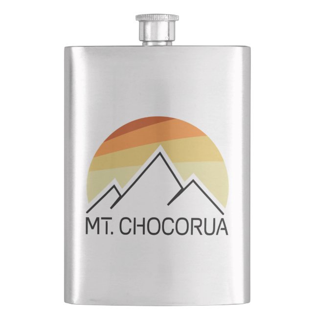 Mount Chocorua New Hampshire Retro Hip Flask (Front)