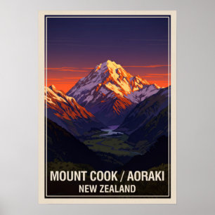 Mount Cook (Aoraki) New Zealand V06 Poster