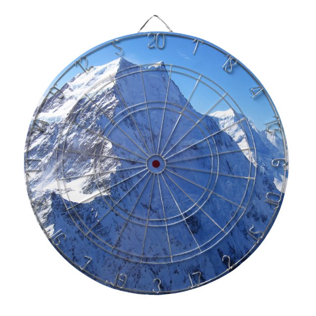 Mount Cook (Aoraki) Peak, New Zealand Dartboard (Front)