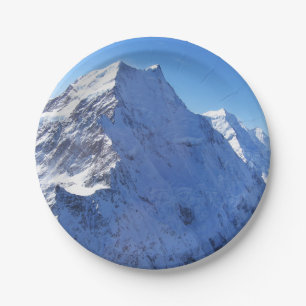 Mount Cook (Aoraki) Peak, New Zealand Paper Plate