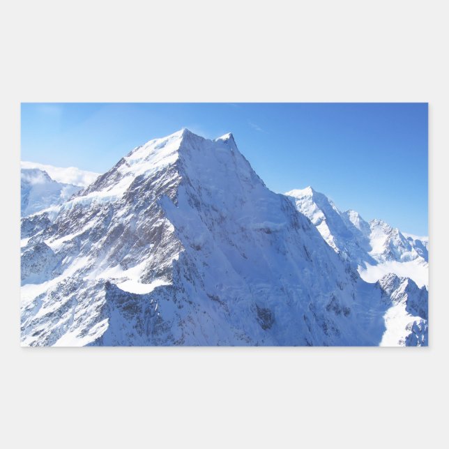Mount Cook (Aoraki) Peak, New Zealand Rectangular Sticker (Front)
