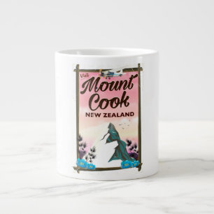 Mount Cook New Zealand travel poster Large Coffee Mug