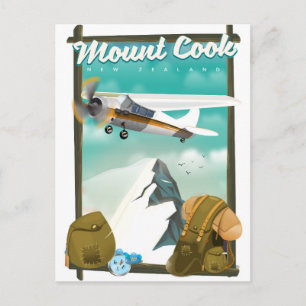 Mount Cook New Zealand travel poster Postcard