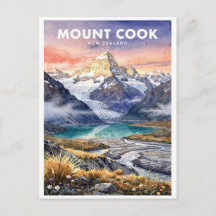 Mount Cook New Zealand Vintage Postcard