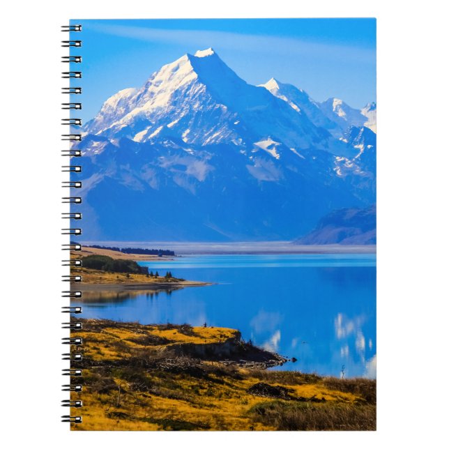 Mount Cook Overlooking Lake Pukaki, NZ Notebook (Front)