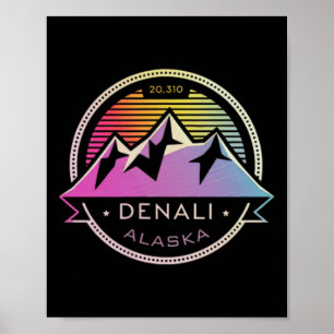 Mount Denali Alaska Mountaineer Climbing National Poster