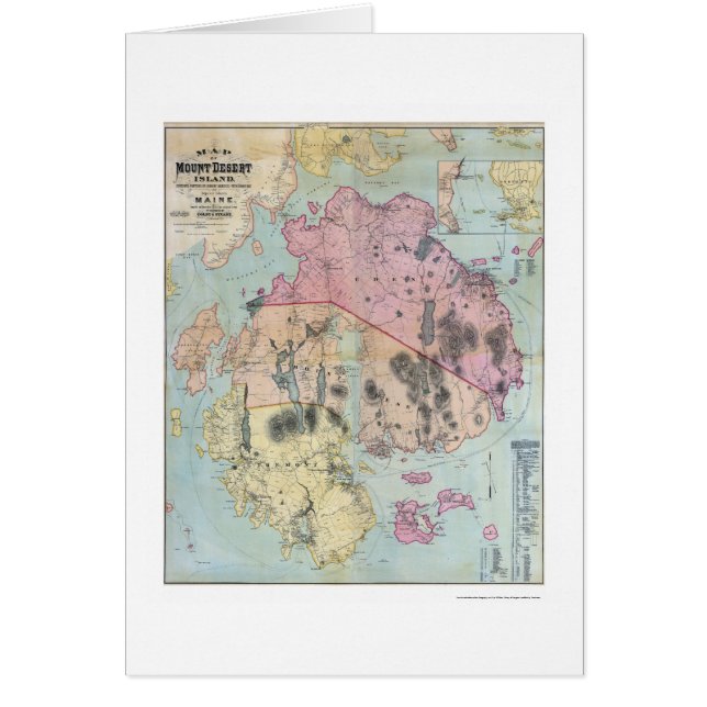 Mount Desert Island Maine Map - 1887 (Front)