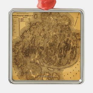 Mount Desert IslandPanoramic Map Metal Tree Decoration