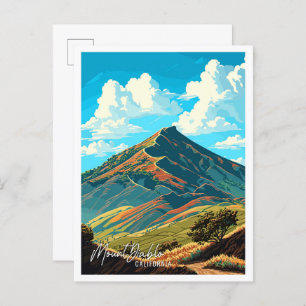 Mount Diablo California vintage illustration Postcard