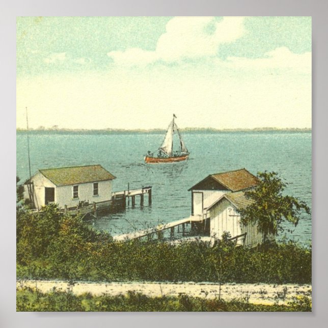 MOUNT DORA, FL -Boat House Row, 1907 Poster (Front)