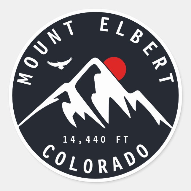 Mount Elbert - Colorado 14ers fourteener Classic Round Sticker (Front)
