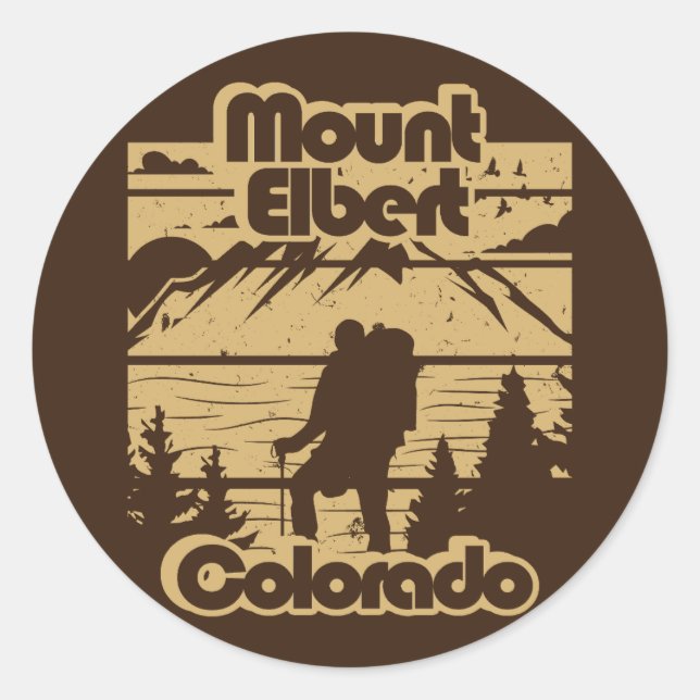 Mount Elbert Colorado Classic Round Sticker (Front)