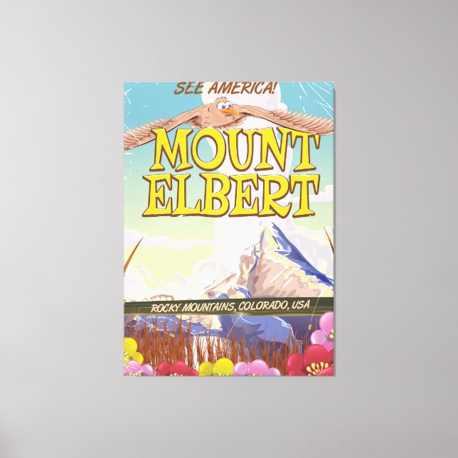 Mount Elbert, Colorado USA travel poster Canvas Print (Front)