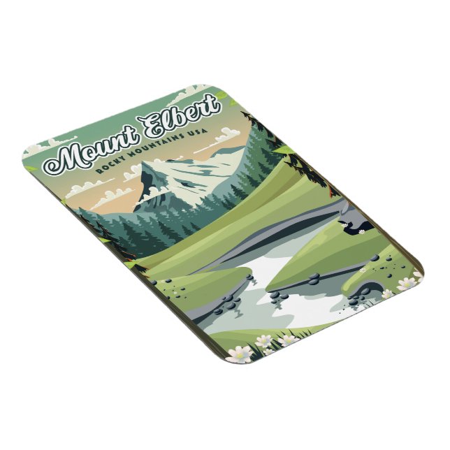 Mount Elbert Rocky Mountains Travel poster Magnet (Right Side)