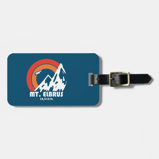 Mount Elbrus Russia Sun Eagle Luggage Tag (Front Horizontal)