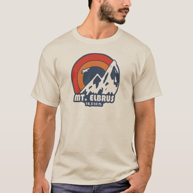 Mount Elbrus Russia Sun Eagle T-Shirt (Front)