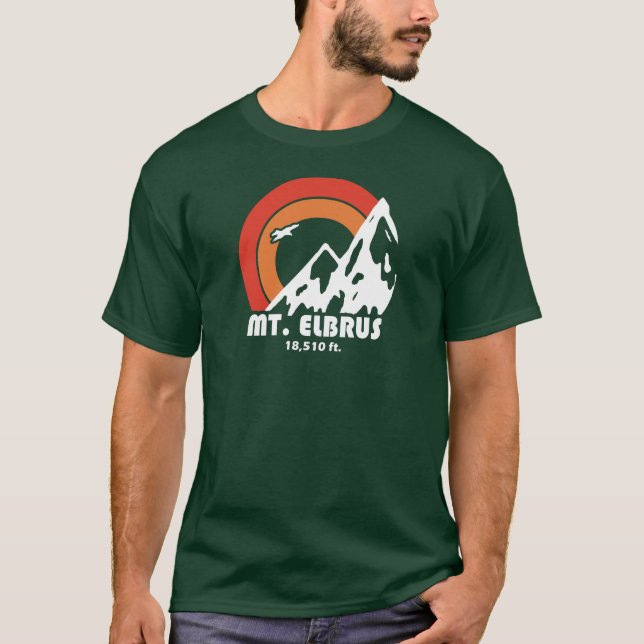 Mount Elbrus Russia Sun Eagle T-Shirt (Front)