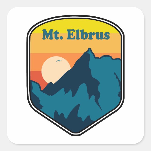 Mount Elbrus Russia Sunrise Square Sticker (Front)