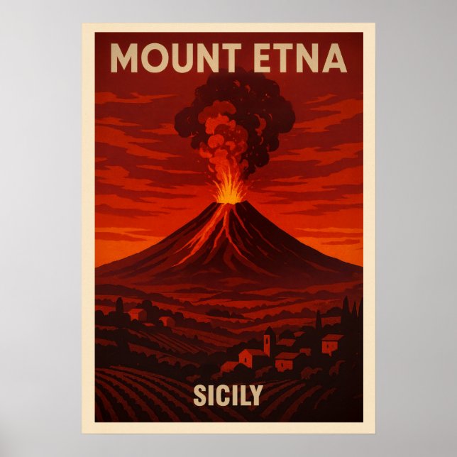 Mount Etna Sicily V04 Poster (Front)