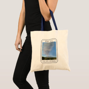 Mount Etna Volcano Smoking on a Sunny Day Tote Bag