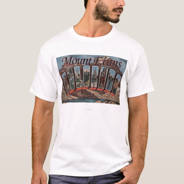 Mount Evans, Colorado - Large Letter Scenes T-Shirt (Front)