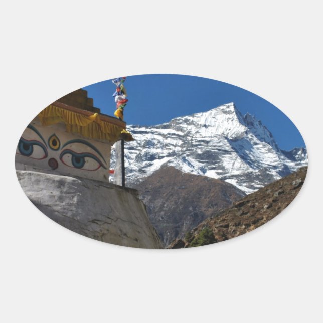 Mount Everest 8 Oval Sticker (Front)