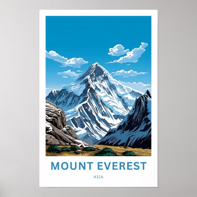 Mount Everest Asia Travel Print (Front)